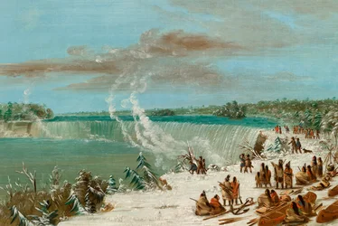 テーブルロックのナイアガラの滝周辺のポーテージ、1847〜48年